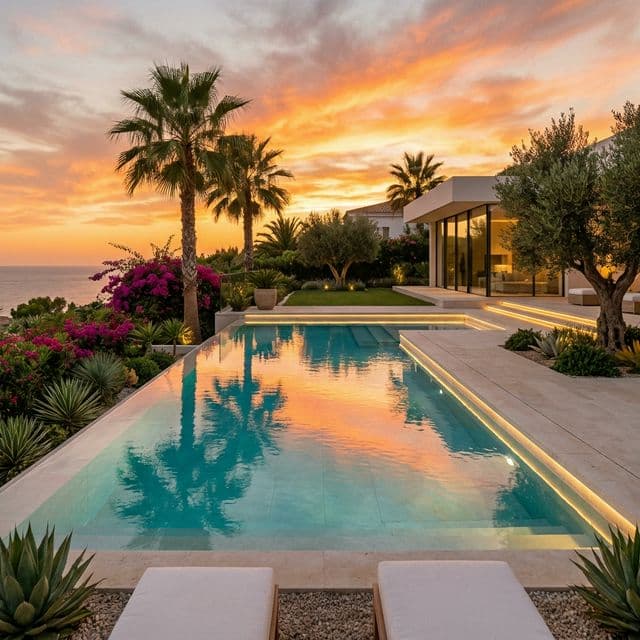 Piscina infinita con vistas